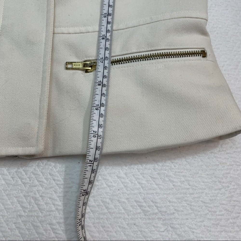 𝅺xxi💐white Cropped Lined Jacket Zippered Front Cropped Size S - Picture 7 of 8